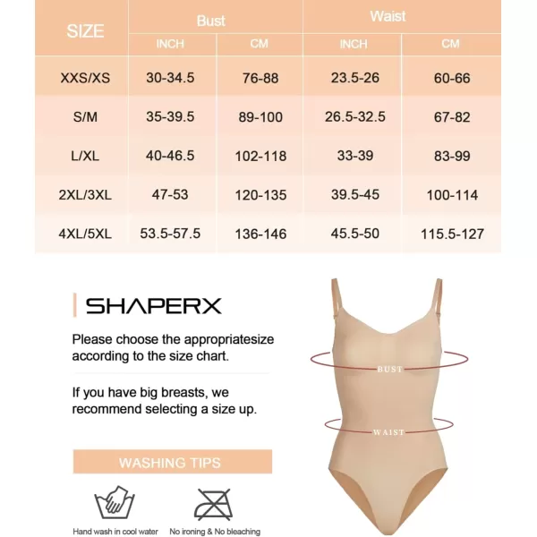 SHAPERX Bodysuit for Women Tummy Control Shapewear Seamless Sculpting Thong Body Shaper Tank Top