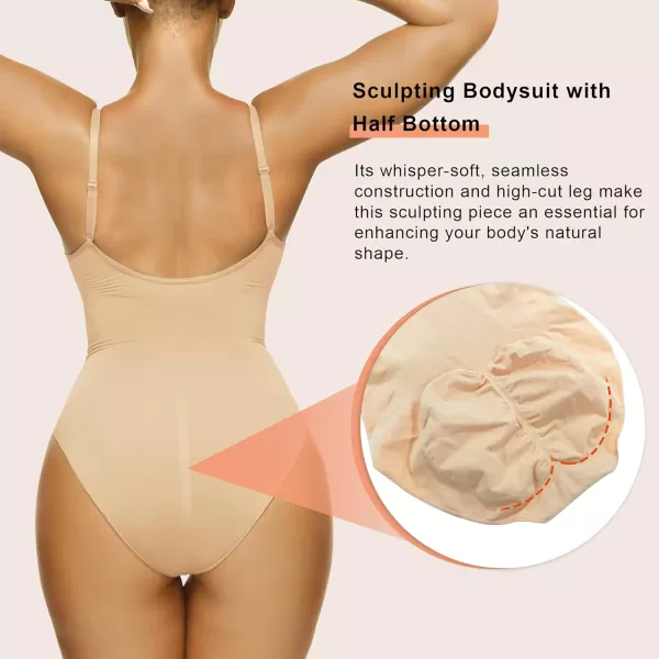 SHAPERX Bodysuit for Women Tummy Control Shapewear Seamless Sculpting Thong Body Shaper Tank Top