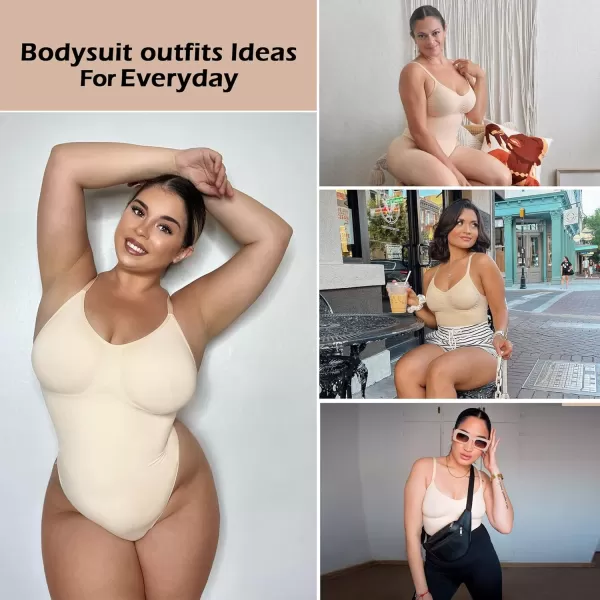SHAPERX Bodysuit for Women Tummy Control Shapewear Seamless Sculpting Thong Body Shaper Tank Top