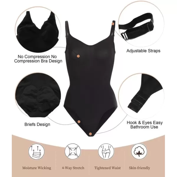 SHAPERX Bodysuit for Women Tummy Control Shapewear Seamless Sculpting Thong Body Shaper Tank Top