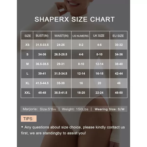 SHAPERX Mock Turtle Neck Bodysuit for Women Fit Everybody Long Sleeve Body Suits Tops
