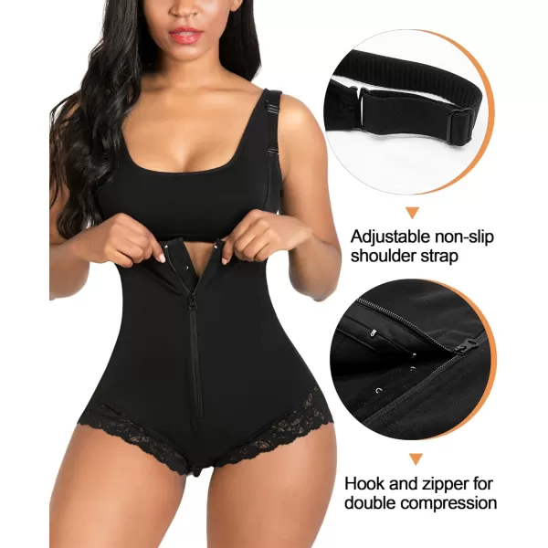 SHAPERX Shapewear for Women Tummy Control Fajas Colombianas Body Shaper Zipper Open Bust Bodysuit