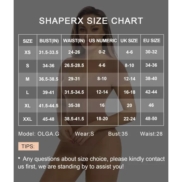 SHAPERX Women's Fit Everybody Bodysuit Soft Crew Neck T-shirt Body Suits with Thong Design