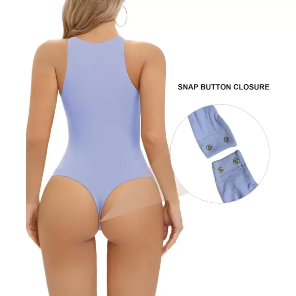 SHAPERX Women's Fit Everybody Bodysuit Soft Crew Neck T-shirt Body Suits with Thong Design