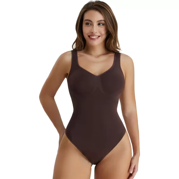 SHAPERX Women's Shaping Mid-Thigh Bodysuit Tummy Control Shapewear Seamless Sculpting Body Shaper