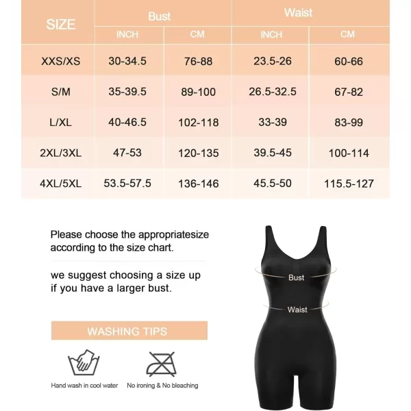 SHAPERX Women's Shaping Mid-Thigh Bodysuit Tummy Control Shapewear Seamless Sculpting Body Shaper