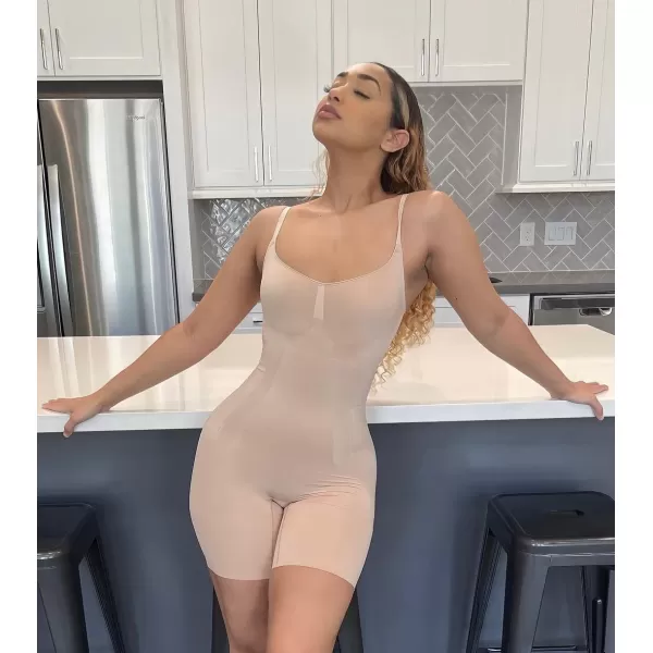 SHAPERX Bodysuit for Women Tummy Control Shapewear Mid-Thigh Seamless Full Body Shaper