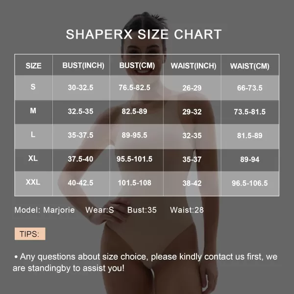 SHAPERX Crew Neck Racerback Bodysuit Sleeveless Sexy Tank Tops Super Soft Thong Body Suit