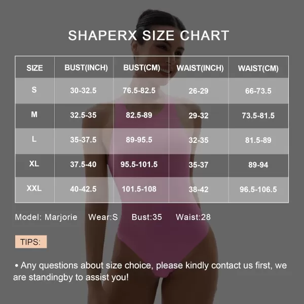 SHAPERX Crew Neck Racerback Bodysuit Sleeveless Sexy Tank Tops Super Soft Thong Body Suit