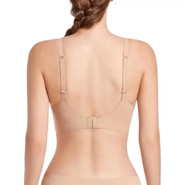 SHAPERX Wireless Scoop Bras for Women Small to Plus Size Seamless Everyday Bra with Removable Pads