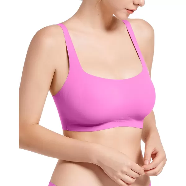 SHAPERX Wireless Scoop Bras for Women Small to Plus Size Seamless Everyday Bra with Removable Pads
