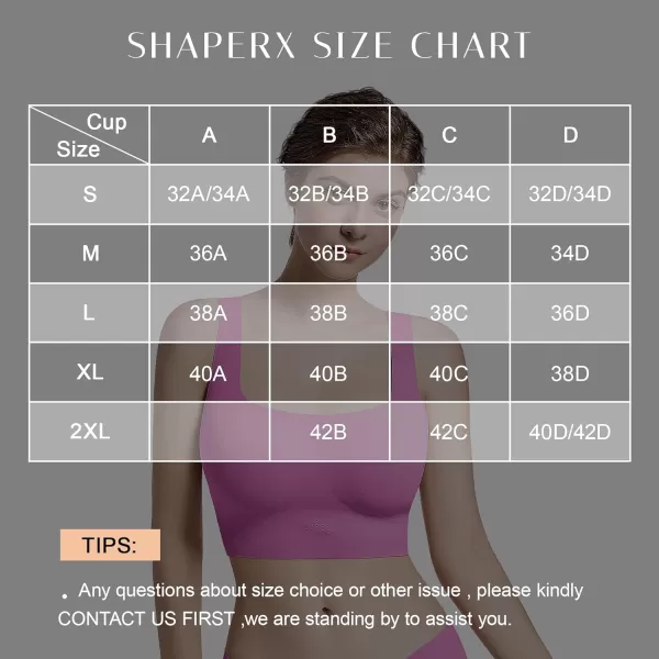 SHAPERX Wireless Scoop Bras for Women Small to Plus Size Seamless Everyday Bra with Removable Pads