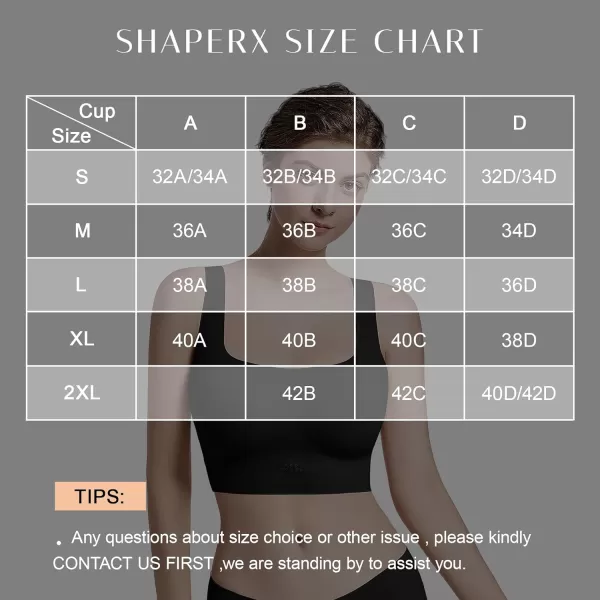 SHAPERX Wireless Scoop Bras for Women Small to Plus Size Seamless Everyday Bra with Removable Pads