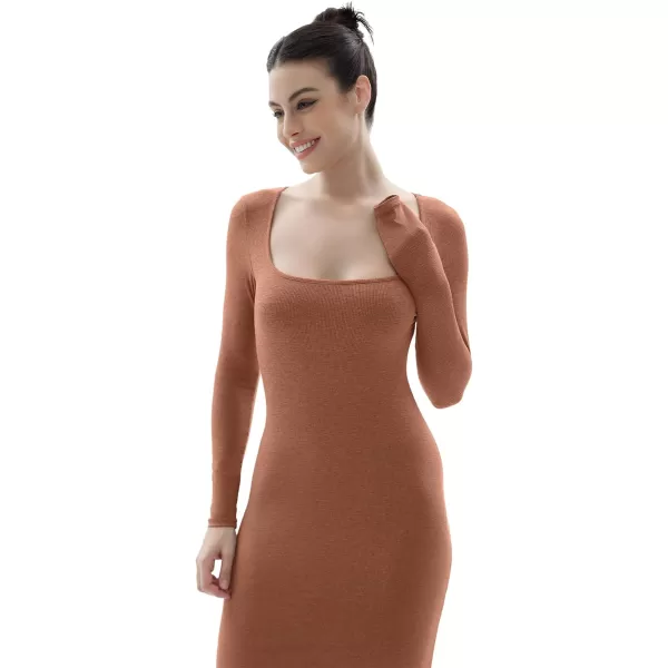 SHAPERX Women's Soft Lounge Slip Dress Sexy Ribbed Bodycon Dresses