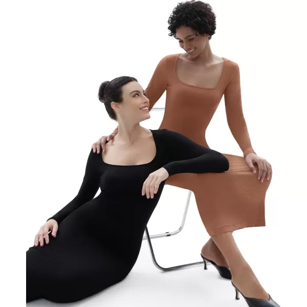 SHAPERX Women's Soft Lounge Slip Dress Sexy Ribbed Bodycon Dresses