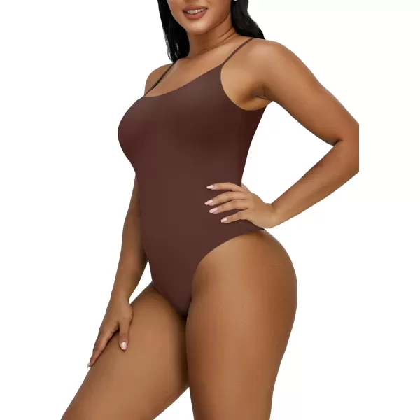 SHAPERX Women's Square Neck Bodysuit Fit Everybody No Compression Sleeveless Body Suits