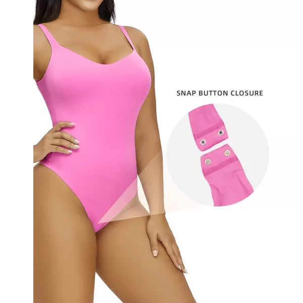 SHAPERX Women's Square Neck Bodysuit Fit Everybody No Compression Sleeveless Body Suits