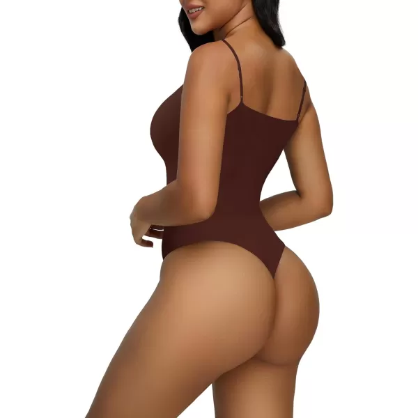 SHAPERX Women's Square Neck Bodysuit Fit Everybody No Compression Sleeveless Body Suits