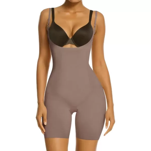 SHAPERX Shapewear for Women Tummy Control Open Bust Thigh Slimmer Body Shaper