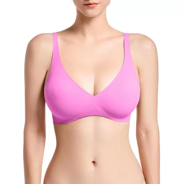 SHAPERX Wireless Scoop Bras for Women Small to Plus Size Seamless Everyday Bra with Removable Pads