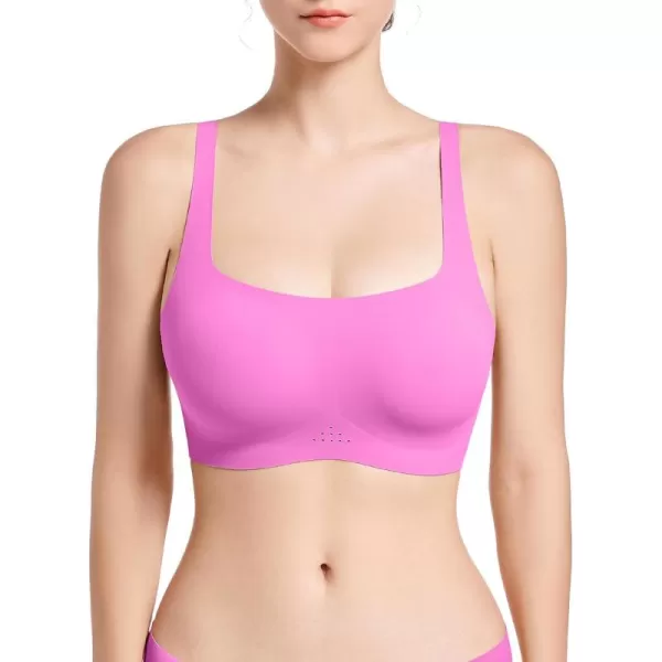 SHAPERX Wireless Scoop Bras for Women Small to Plus Size Seamless Everyday Bra with Removable Pads