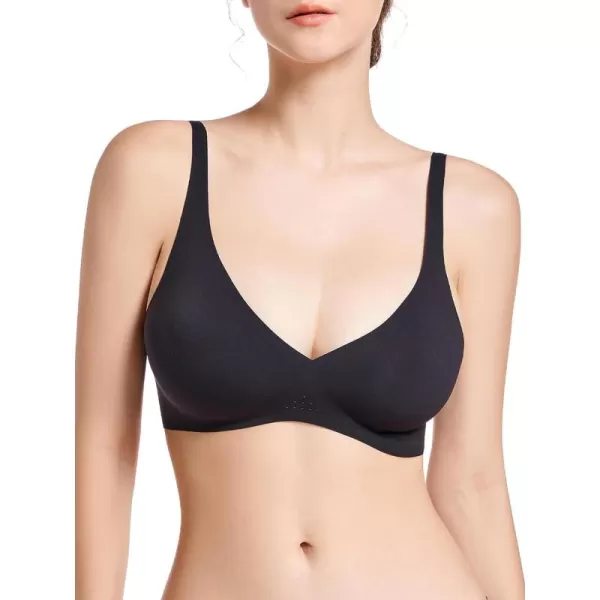 SHAPERX Wireless Scoop Bras for Women Small to Plus Size Seamless Everyday Bra with Removable Pads
