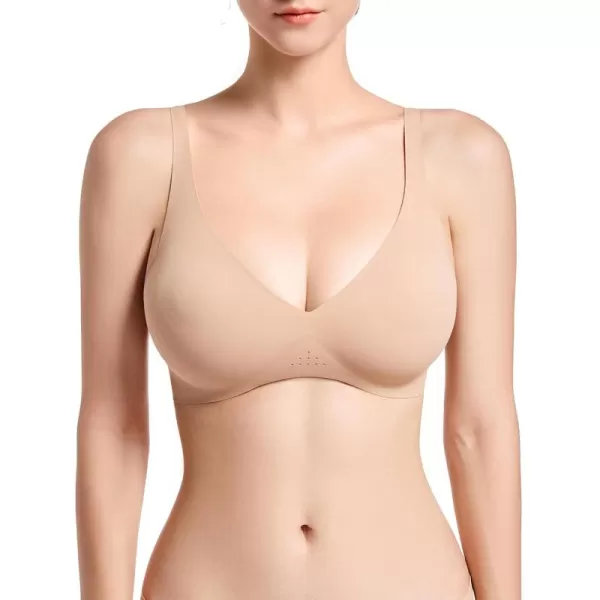 SHAPERX Wireless Scoop Bras for Women Small to Plus Size Seamless Everyday Bra with Removable Pads