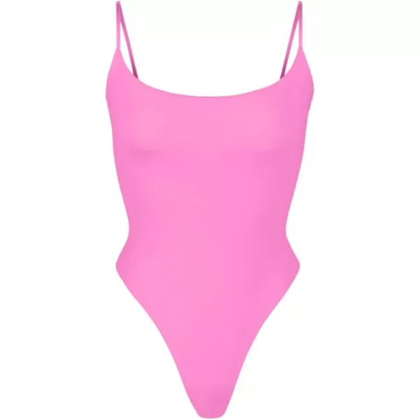 SHAPERX Women's Square Neck Bodysuit Fit Everybody No Compression Sleeveless Body Suits