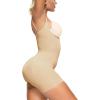 imageSHAPERX Open Bust Shapewear Tummy Control Bodysuits for Women Seamless Compression High Waisted Body ShaperBeigeshorts
