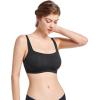 imageSHAPERX Wireless Scoop Bras for Women Small to Plus Size Everyday Bra with Removable PadsBlack