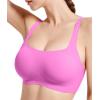 imageSHAPERX Wireless Scoop Bras for Women Small to Plus Size Everyday Bra with Removable PadsPink