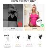 imageSHAPERX Womens Shapewear Bodysuit Tummy Control Body Shaper Seamless Sculpting Snatched Waist Body SuitRose Red Thong