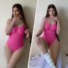 imageSHAPERX Womens Shapewear Bodysuit Tummy Control Body Shaper Seamless Sculpting Snatched Waist Body SuitRose Red Thong