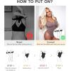 imageSHAPERX Womens Shapewear Bodysuit Tummy Control Body Shaper Seamless Sculpting Snatched Waist Body SuitUmber Thong