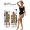 imageSHAPERX Womens Shapewear Tummy Control Bodysuit with Removable Pads Seamless Sculpting Mid Thigh Body ShaperBlack Thong