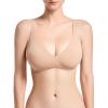 imageSHAPERX Wireless Scoop Bras for Women Small to Plus Size Everyday Bra with Removable PadsBeigeno Bra Pad