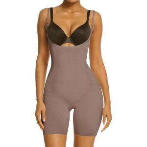 imageSHAPERX Shapewear for Women Tummy Control Open Bust Thigh Slimmer Body ShaperCocoaunderbust