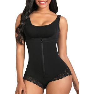 imageSHAPERX Womens Fajas Colombianas Shapewear Postpartum Tummy Control Body Shaper Butt Lifter BodysuitBlack