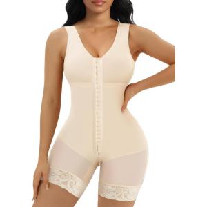 imageSHAPERX Womens Fajas Colombianas Tummy Control Shapewear Postpartum Full Body Shaper Butt Lifter BodysuitBeige