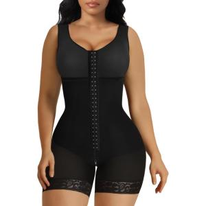 imageSHAPERX Womens Fajas Colombianas Tummy Control Shapewear Postpartum Full Body Shaper Butt Lifter BodysuitBlack