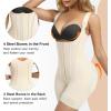 imageSHAPERX Shapewear for Women Tummy Control Body Shaper Butt Lifter Bodysuit Postpartum Girdles with Adjustable StrapsBeige Hooks
