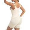 imageSHAPERX Shapewear for Women Tummy Control Body Shaper Butt Lifter Bodysuit Postpartum Girdles with Adjustable StrapsBeige Zipper