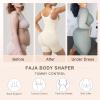 imageSHAPERX Shapewear for Women Tummy Control Body Shaper Butt Lifter Bodysuit Postpartum Girdles with Adjustable StrapsBeige Zipper