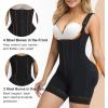 imageSHAPERX Shapewear for Women Tummy Control Body Shaper Butt Lifter Bodysuit Postpartum Girdles with Adjustable StrapsBlack Hooks