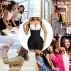 imageSHAPERX Shapewear for Women Tummy Control Body Shaper Butt Lifter Bodysuit Postpartum Girdles with Adjustable StrapsBlack Hooks