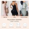 imageSHAPERX Shapewear for Women Tummy Control Body Shaper Butt Lifter Bodysuit Postpartum Girdles with Adjustable StrapsBlack Zipper