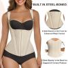 imageSHAPERX Waist Trainer Corset for Women Tummy Control Sport Girdle Hourglass Waist Cincher Body Shaper with Steel BonedBeige