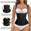imageSHAPERX Waist Trainer Corset for Women Tummy Control Sport Girdle Hourglass Waist Cincher Body Shaper with Steel BonedBlack