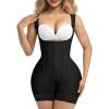 imageSHAPERX Shapewear for Women Tummy Control Body Shaper Butt Lifter Bodysuit Postpartum Girdles with Adjustable StrapsBlack Hooks