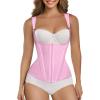 imageSHAPERX Waist Trainer Corset for Women Tummy Control Sport Girdle Hourglass Waist Cincher Body Shaper with Steel BonedPink